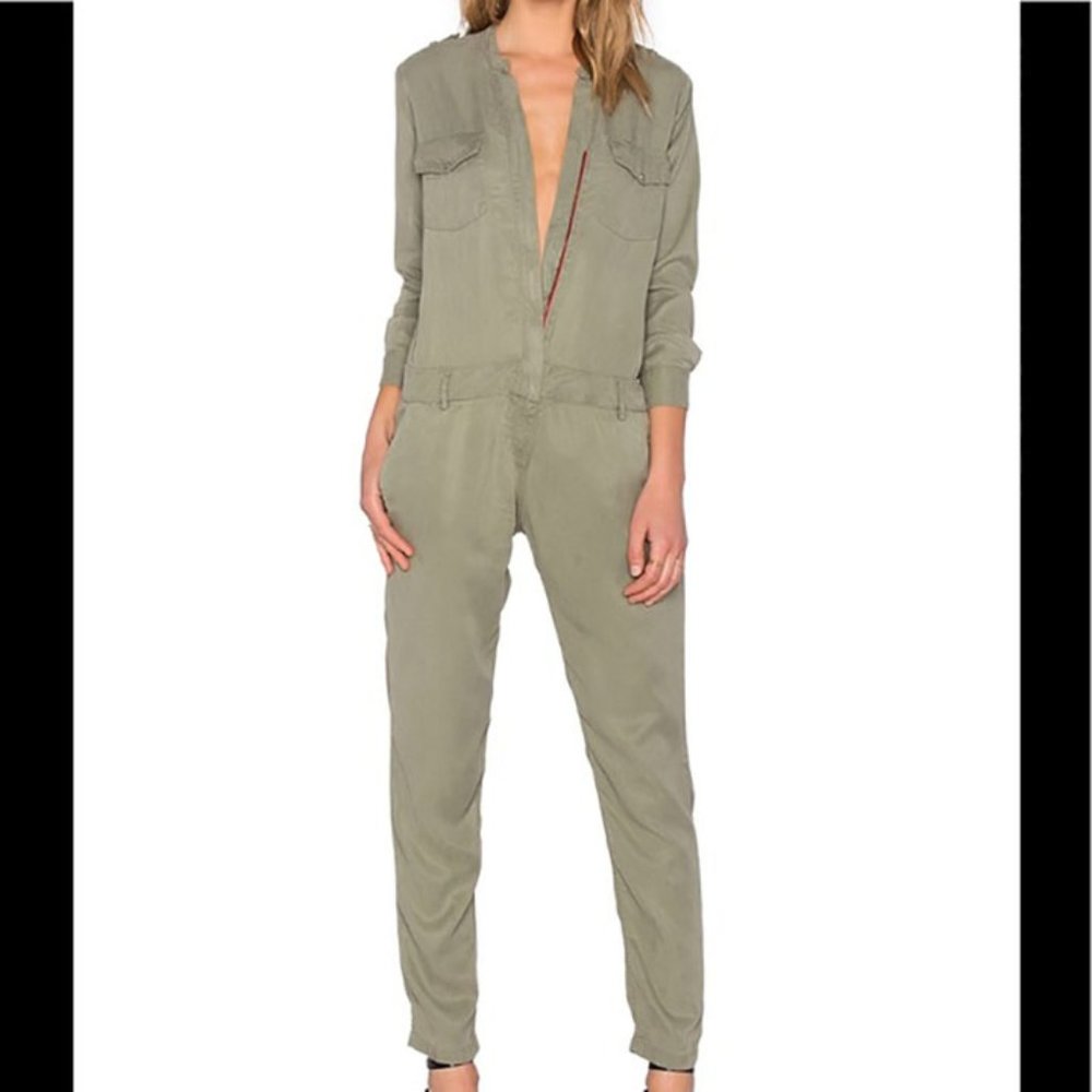 Etienne Marcel Long Sleeve Jumpsuit in Military